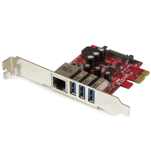 Bild von StarTech.com 3 Port PCI Express USB 3.0 Karte mit Gigabit Ethernet