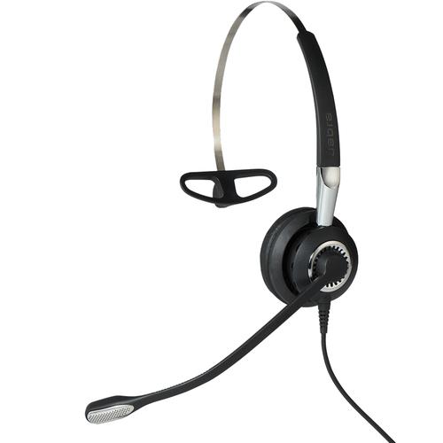 Bild von Jabra Biz 2400 II QD Mono NC 3 in 1 Kopfhörer Kabelgebunden Nackenband, Ohrbügel, Kopfband Büro/Callcenter Schwarz, Silber