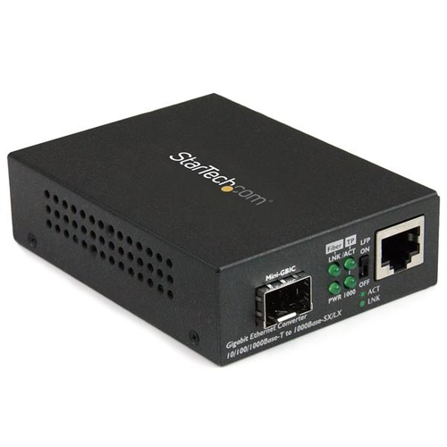 Bild von StarTech.com Gigabit Ethernet Glasfaser Medienkonverter mit offenem SFP Steckplatz