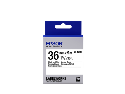 Bild von Epson Etikettenkassette LK-7WBN - Standard - schwarz auf weiß - 36mmx9m