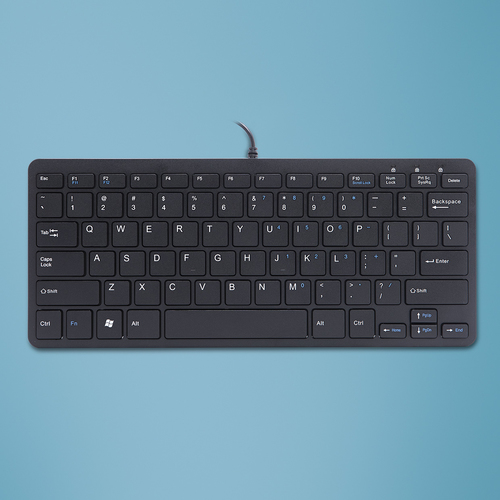Bild von R-Go Tools Ergonomische Tastatur R-Go Compact, flaches Design, Mini-Tastatur, QWERTY (US), verkabelt, schwarz