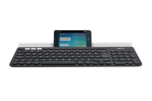 Bild von Logitech K780 Multi-Device Wireless Keyboard Tastatur RF Wireless + Bluetooth QWERTY UK Englisch Grau, Weiß