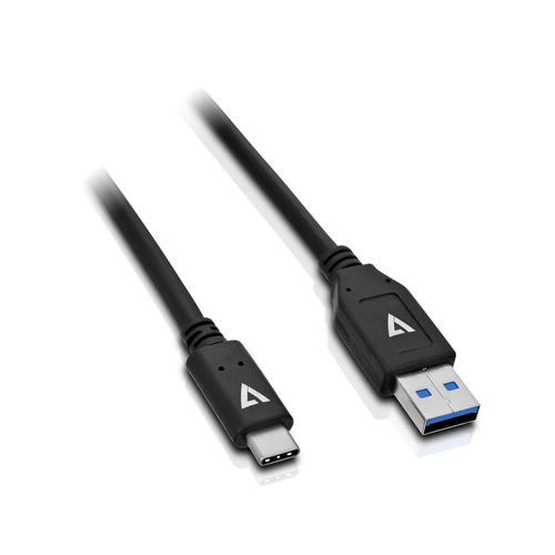 Bild von V7 1M USB 2.0A (m) to USB-C (m) Kabel – Schwarz