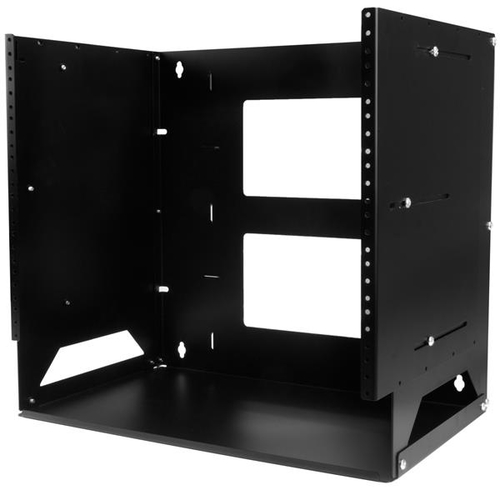 Bild von StarTech.com 2-Pfosten 8HE Open Frame Wandmontage Netzwerk-Rack mit Fachboden, Wandmontage Daten-Rack mit Einstellbarer Tiefe für AV/Computer/IT-Geräte, Kleines Wandmontage Schrank/Rack - TAA-konformes Serverrack