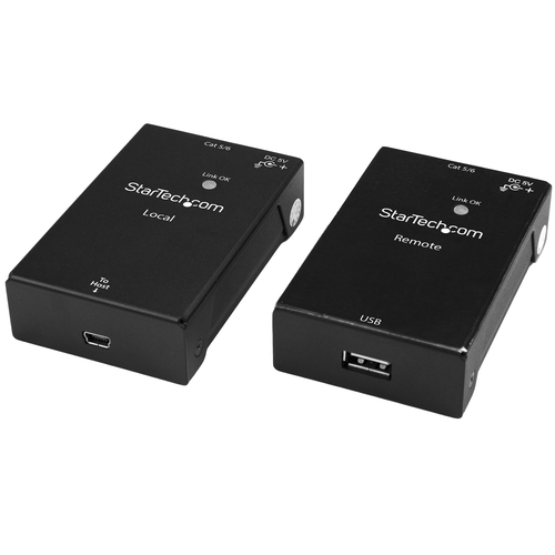 Bild von StarTech.com 1 Port USB 2.0 over Cat5 oder Cat6 Extender Kit - 50m