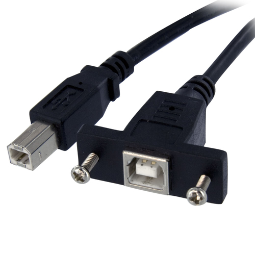 Bild von StarTech.com 30 cm USB B auf B Kabel zur Slotbelch Montage – Buchse/Stecker