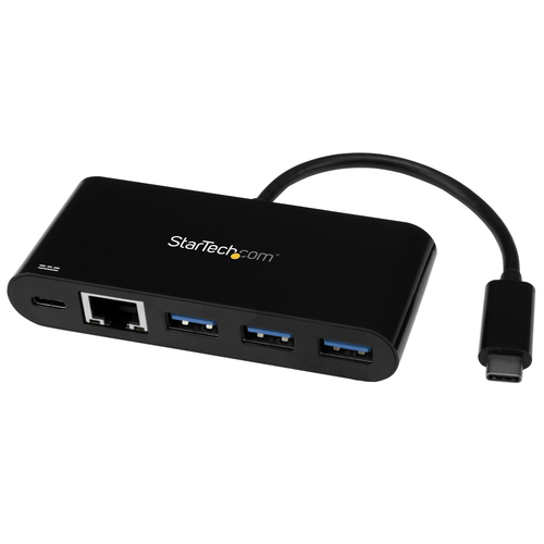 Bild von StarTech.com USB-C auf Ethernet Adapter mit 3 Port USB 3.0 Hub und Stromversorgung