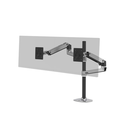 Bild von Ergotron LX Series LX Dual Stacking Arm Tall Pole Flachbildschirm-Tischhalterung 101,6 cm (40&quot;) Tisch/Bank Aluminium