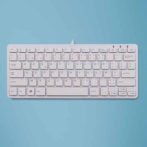 Bild von R-Go Tools Ergonomische Tastatur R-Go Compact, kompakte Tastatur, flaches Design, AZERTY (BE), verkabelt, weiß