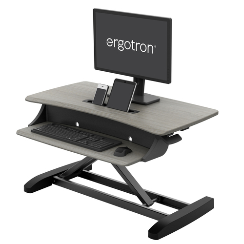 Bild von Ergotron WorkFit-Z Mini, Schwarz, Grau, 61 cm (24&quot;), 11,3 kg, Tisch/Bank, Rechteckige Form, 31,8 cm