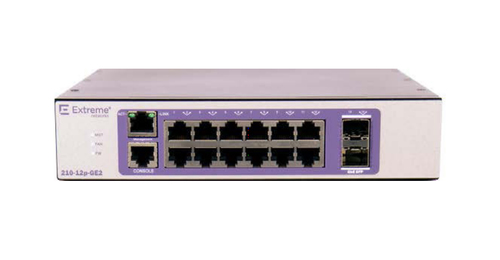 Bild von Extreme networks 210-12P-GE2 Managed L2 Gigabit Ethernet (10/100/1000) Power over Ethernet (PoE) Bronze, Violett