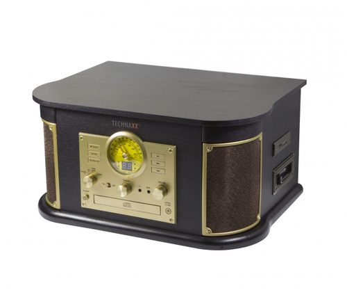 Bild von Technaxx TX-103 Audio-Plattenspieler mit Riemenantrieb Schwarz, Gold Halbautomatisch
