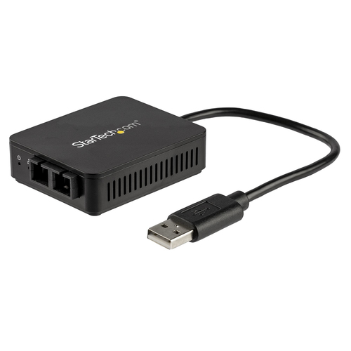 Bild von StarTech.com USB 2.0 auf LWL Konverter - USB auf Glasfaser Netzwerkadapter - 100 Mbit/s - 100Base-FX SC-Duplex-Multimode-Glasfaser-/MMF-Kompatibilität - 2 km - Kompakter USB zu Glasfaser LAN Adapter