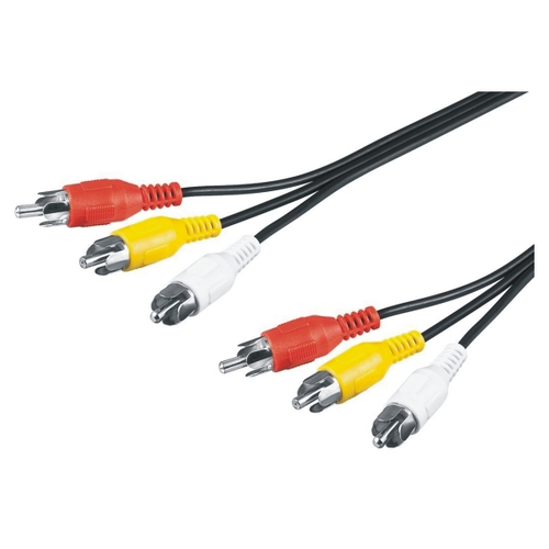 Bild von M-Cab 7200200 Audio-Kabel 5 m 3 x RCA Schwarz, Rot, Weiß