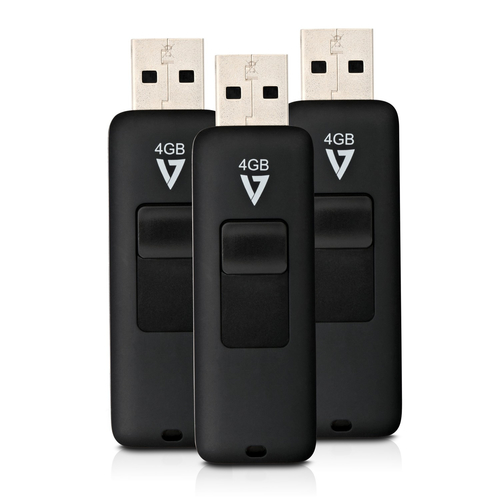 Bild von V7 VF24GAR-3PK-3E USB-Stick 4 GB USB Typ-A 2.0 Schwarz