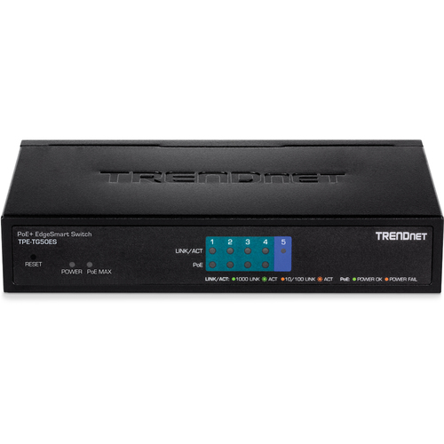 Bild von Trendnet TPE-TG50ES Netzwerk-Switch Managed Gigabit Ethernet (10/100/1000) Power over Ethernet (PoE) Schwarz