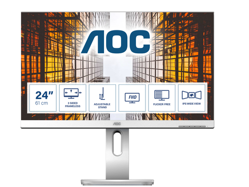 Bild von AOC P1 X24P1/GR Computerbildschirm 61 cm (24&quot;) 1920 x 1200 Pixel WUXGA LED Grau