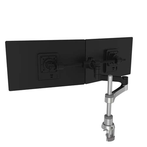 Bild von R-Go Tools R-Go Zepher C2 nachhaltiger Smartbar Doppel Monitor Arm, Tischhalterung, Justierbar, nachhaltiger Dual Traverse Monitor Arm, 8 kg Tragkraft, schwarz/silber, geringer CO2 Fußabdruck