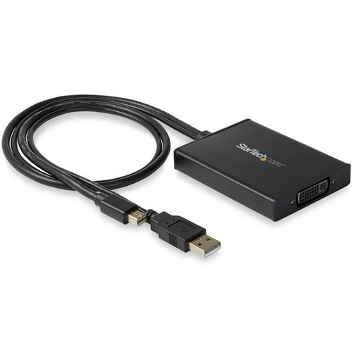Bild von StarTech.com Mini DisplayPort zu Dual-Link DVI Adapter - Stromversorgung über USB - zwei Bildschirme - Schwarz - DVI Active Display Converter