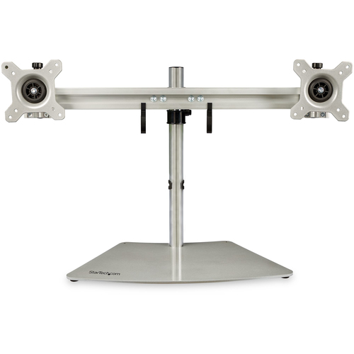 Bild von StarTech.com Doppelmonitorhalterung - Ergonomische, freistehende Doppelmonitor-Tischhalterung für zwei 24&quot; Bildschirme(je 8kg) mit VESA-Montage - Synchronisierte Höhenverstellung - Silber