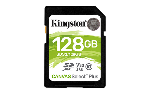 Bild von Kingston Technology 128GB SDXC Canvas Select Plus 100R C10 UHS-I U3 V30