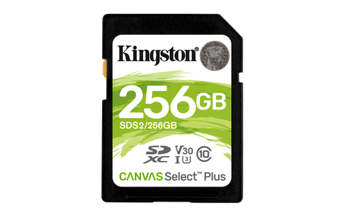 Bild von Kingston Technology 256GB SDXC Canvas Select Plus 100R C10 UHS-I U3 V30