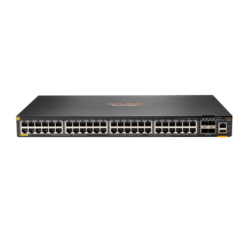 Bild von Hewlett Packard Enterprise Aruba 6300F 48-port 1GbE Class 4 PoE & 4-port SFP56 Managed L3 Gigabit Ethernet (10/100/1000) Power over Ethernet (PoE) 1U Grau