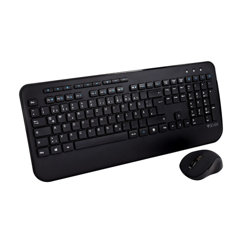 Bild von V7 CKW300DE – Tastatur in Standardgröße, Handballenauflage, Deutsch QWERTZ - schwarz