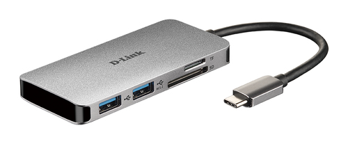 Bild von D-Link DUB-M610 Notebook-Dockingstation & Portreplikator Kabelgebunden USB 3.2 Gen 1 (3.1 Gen 1) Type-C Aluminium, Schwarz