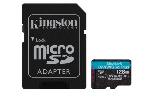 Bild von Kingston Technology 128GB microSDXC Canvas Go Plus 170R A2 U3 V30 Speicherkarte + Adapter