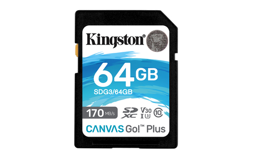 Bild von Kingston Technology 64GB SDXC Canvas Go Plus 170R C10 UHS-I U3 V30