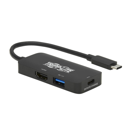 EATON TRIPPLITE USB-C Multiport Adapter - HDMI 4K 60 Hz 4:4:4 HDR USB-A 100W PD Charging Black