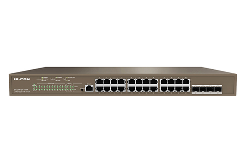 Bild von IP-COM Networks G5328P-24-410W Netzwerk-Switch Managed L3 Gigabit Ethernet (10/100/1000) Power over Ethernet (PoE) 1U Schwarz