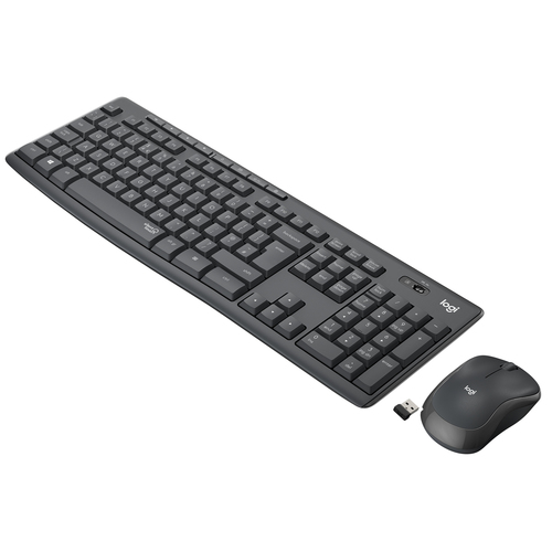 Bild von Logitech MK295 Silent Wireless Combo Tastatur Maus enthalten Büro RF Wireless AZERTY Belgisch Graphit