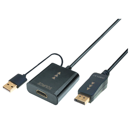 Bild von M-Cab 6060012 Videokabel-Adapter 0,3 m HDMI + USB DisplayPort Schwarz