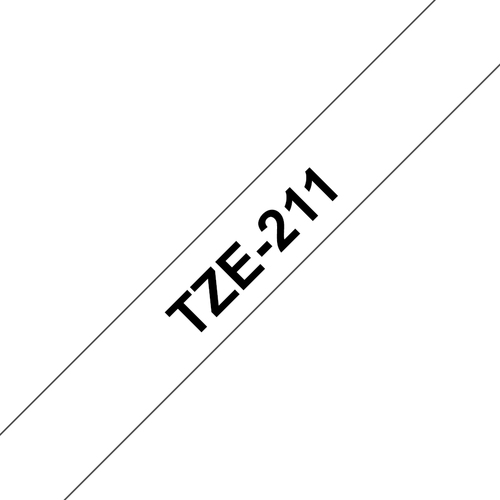 Bild von Brother TZe-211 Etiketten erstellendes Band Schwarz auf weiss