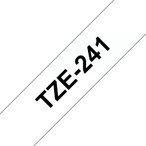 Bild von Brother TZE-241 Etiketten erstellendes Band Schwarz auf weiss