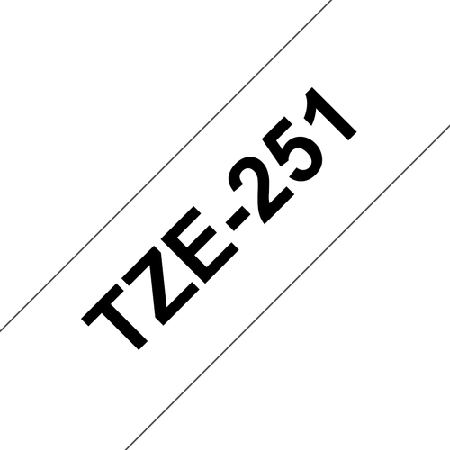 Bild von Brother TZE-251 Etiketten erstellendes Band Schwarz auf weiss