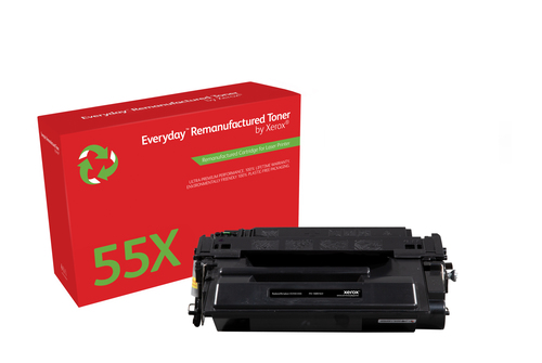 Bild von Everyday Wiederaufbereiteter Schwarz Toner von Xerox für HP 55X (CE255X), Hohe Kapazität