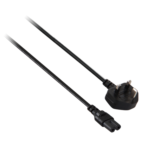 Bild von V7 Notebook Netzkabel GB-Stecker zu IEC-C8 - Schwarz 2m 6.6ft