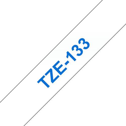Bild von Brother TZE-133 Etiketten erstellendes Band Blau auf transparent