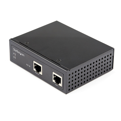 Bild von StarTech.com Industrial Gigabit PoE Injector - High Speed/High Power 90W - 802.3bt PoE ++ 48V-56VDC-Hutschiene UPoE / Ultra Power Over Ethernet-Injektor Adapter -40&deg;C bis 75&deg;C Robust