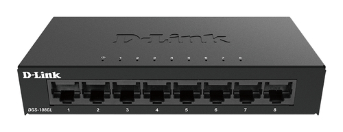 Bild von D-Link DGS-108GL Unmanaged Gigabit Ethernet (10/100/1000) Schwarz