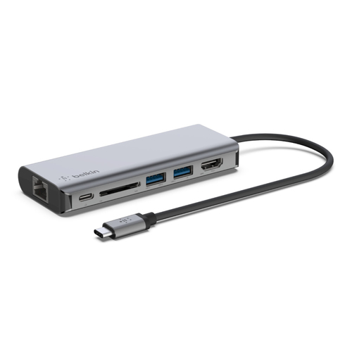 Bild von Belkin AVC008BTSGY Notebook-Dockingstation & Portreplikator USB 3.2 Gen 1 (3.1 Gen 1) Type-C Schwarz, Grau