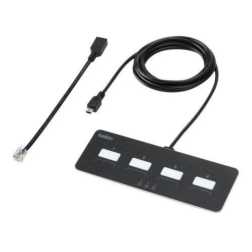 Bild von Belkin F1DN-MOD-REM4 Tastatur/Video/Maus (KVM)-Switch Schwarz