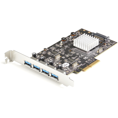 Bild von StarTech.com USB PCIe Adapter mit 4 Anschlüssen - 10 Gbit/s USB 3.2 Gen 2 Typ-A PCI Express Erweiterungskarte mit 2 Controllern - 4x USB-A - USB-PCIe-Schnittstellenkarte - Windows/Mac/Linux