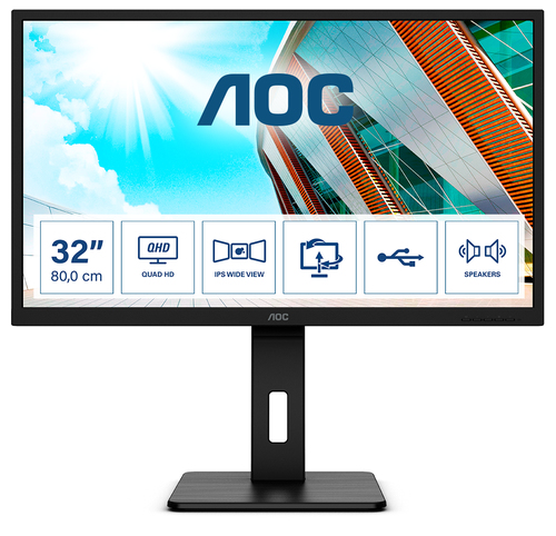 Bild von AOC P2 Q32P2 Computerbildschirm 80 cm (31.5&quot;) 2560 x 1440 Pixel 2K Ultra HD LED Schwarz