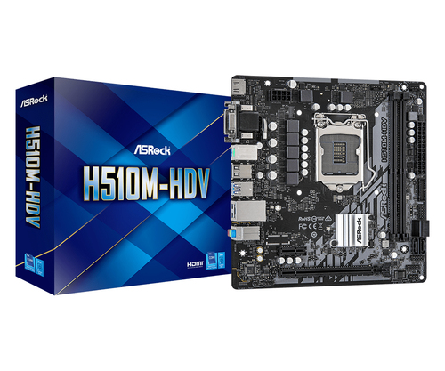 Bild von Asrock H510M-HDV Intel H510 LGA 1200 (Socket H5) micro ATX