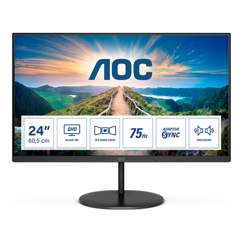 Bild von AOC V4 Q24V4EA LED display 60,5 cm (23.8&quot;) 2560 x 1440 Pixel 2K Ultra HD Schwarz