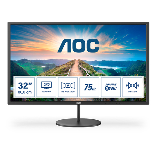 Bild von AOC V4 Q32V4 Computerbildschirm 80 cm (31.5&quot;) 2560 x 1440 Pixel 2K Ultra HD LED Schwarz